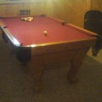 Custom Oak Pool Table